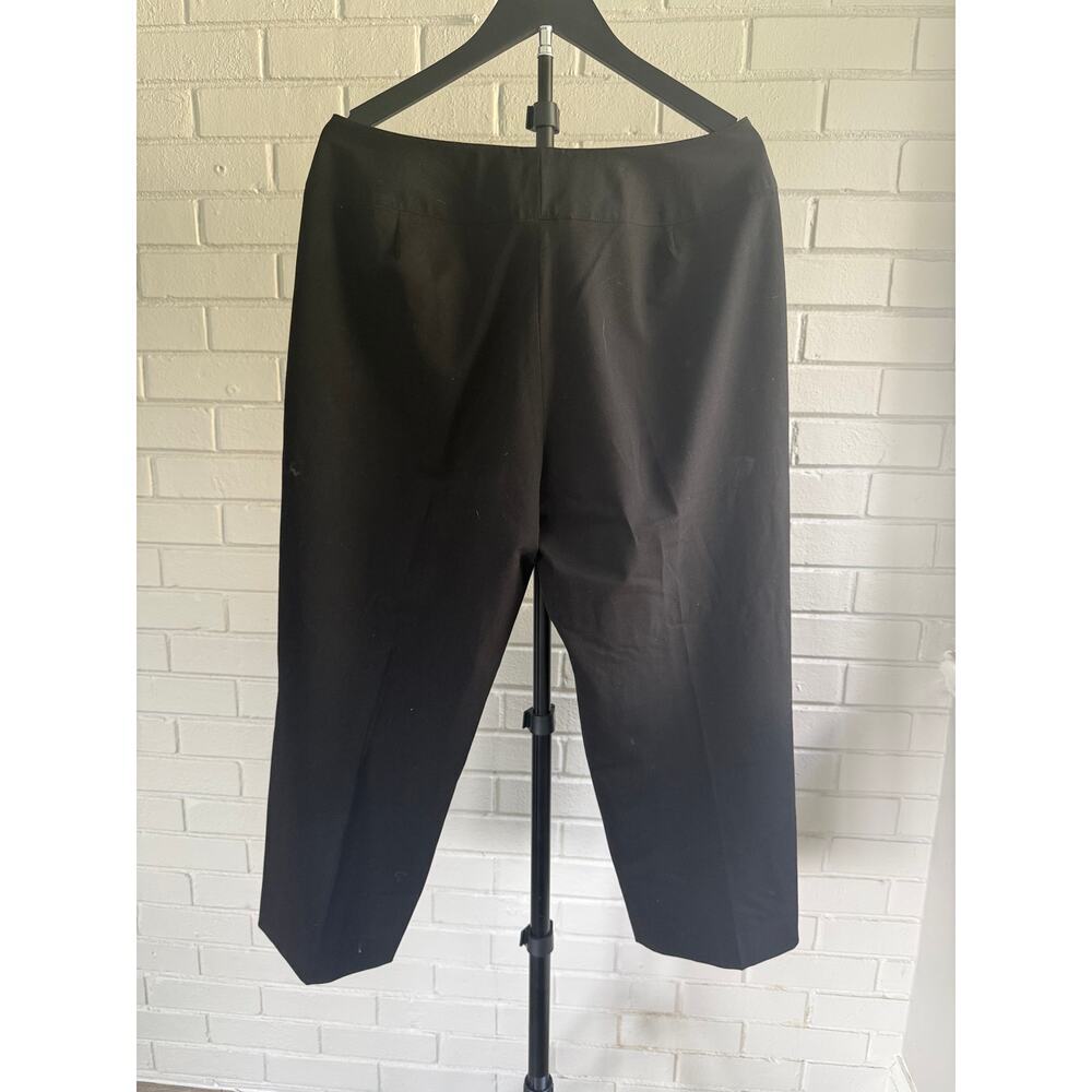 Larry Levine Black Cropped Dress Pants Capri Career Stretch Trousers Women's 12 - Picture 2 of 5